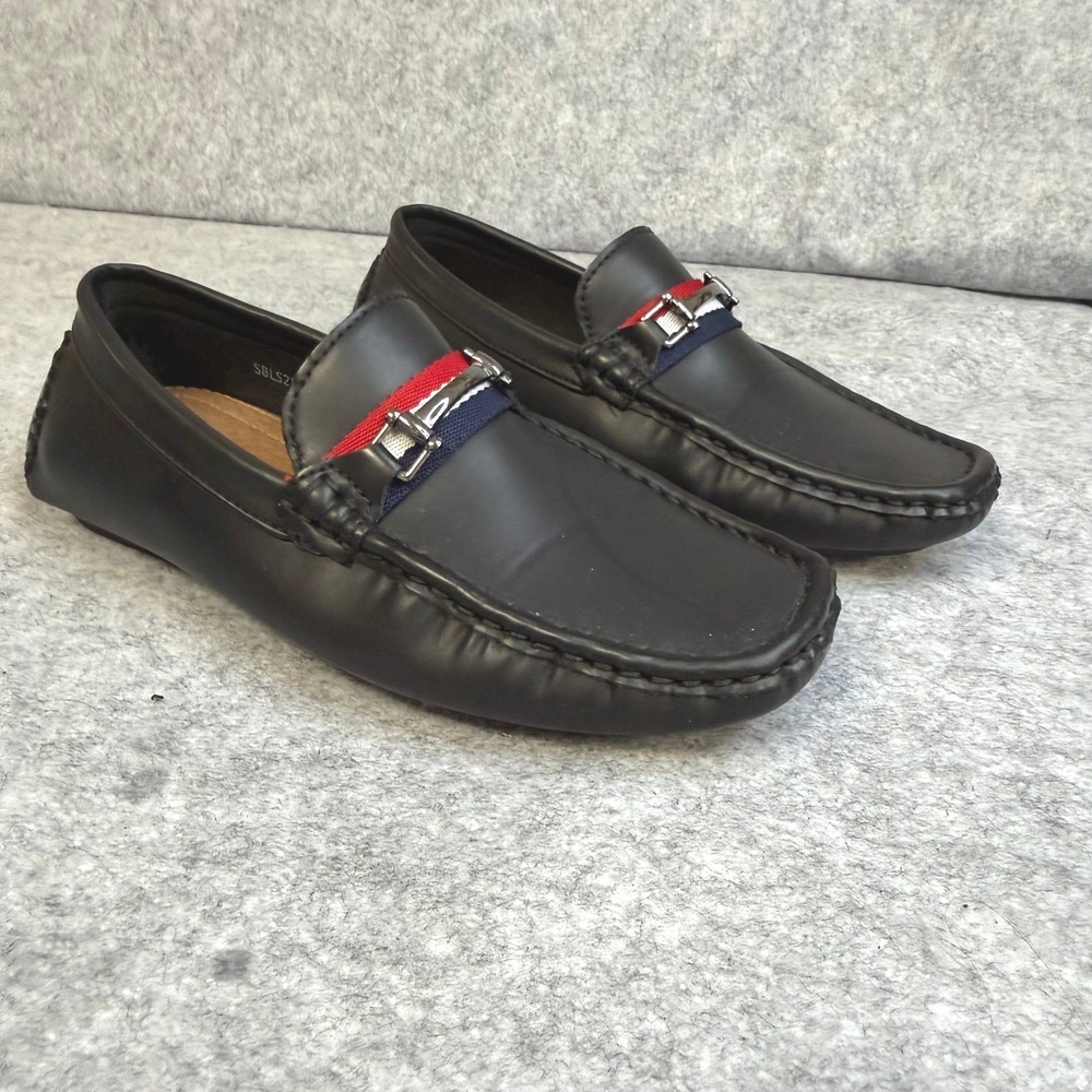Bruno Marc Boys Black Loafers SBLS218K Slip On Driving Mocs Dress Shoes Size 3